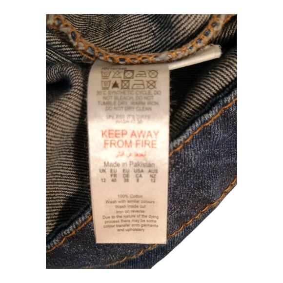 PRETTYLITTLETHING Women's Denim Jacket Oversized Boyfriends Dark Wash Size 8 - Picture 8 of 10